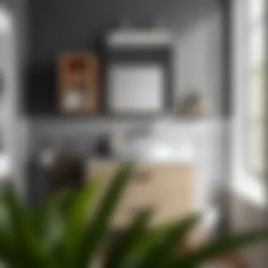 Compact bathroom layout featuring a 35 cm sink cabinet