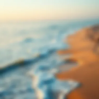 Abstract Coastline Representation An abstract representation of a coastline, blending ocean waves and sandy beaches