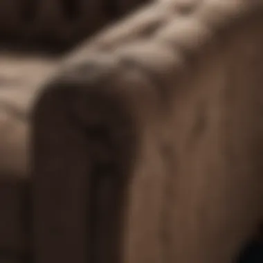 Close-up of modern upholstery in dark coffee shade