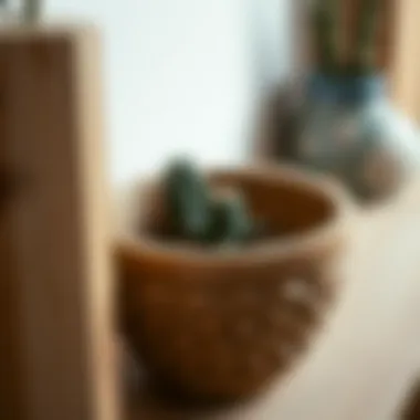 Intricate Craftsmanship in Wood Close-up of finely crafted wooden planter showcasing texture