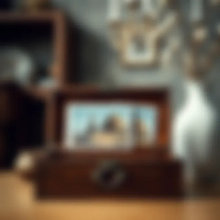 Elegant wooden photo box showcasing craftsmanship