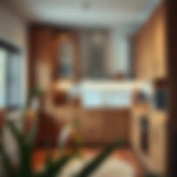 Stylish wooden cabinets blending with contemporary kitchen decor