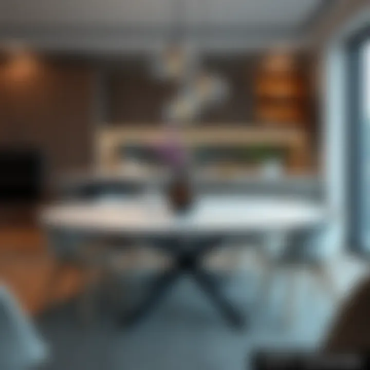 Elegant modern kitchen table in a stylish home setting