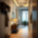 Elegant hallway with stylish coat racks