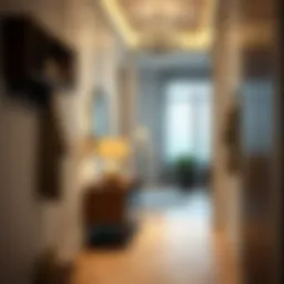 Elegant hallway with stylish coat racks