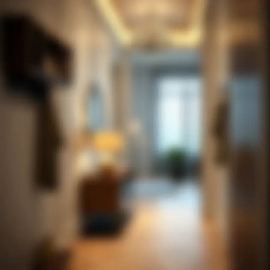 Elegant hallway with stylish coat racks