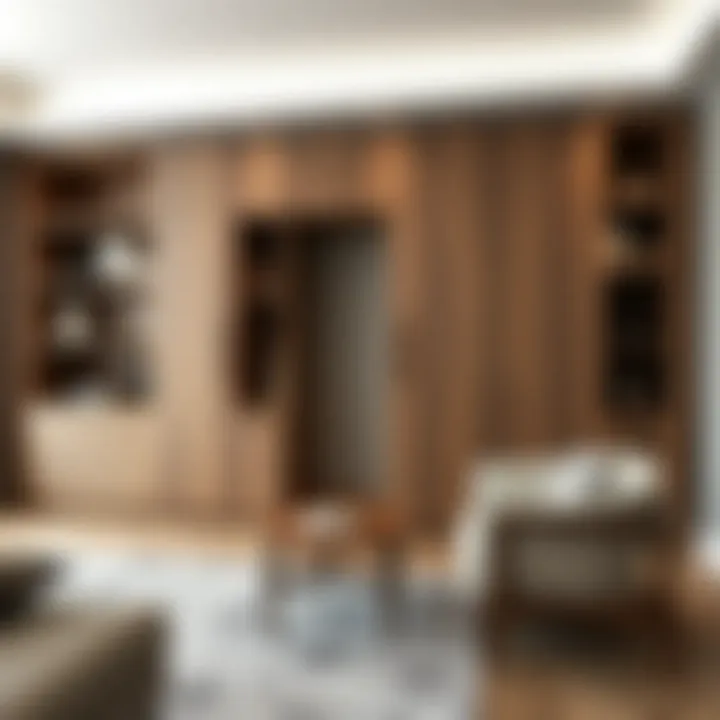 Modern vestiyer showcasing unique materials