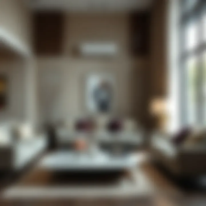 Atmospheric arrangement of coffee tables enhancing room decor