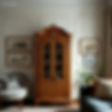 Elegant wooden attic cabinet blending with interior decor