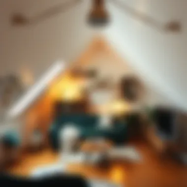 Creative use of attic space with stylish shelving