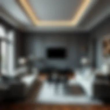 Elegant living room featuring moon dust gray accents