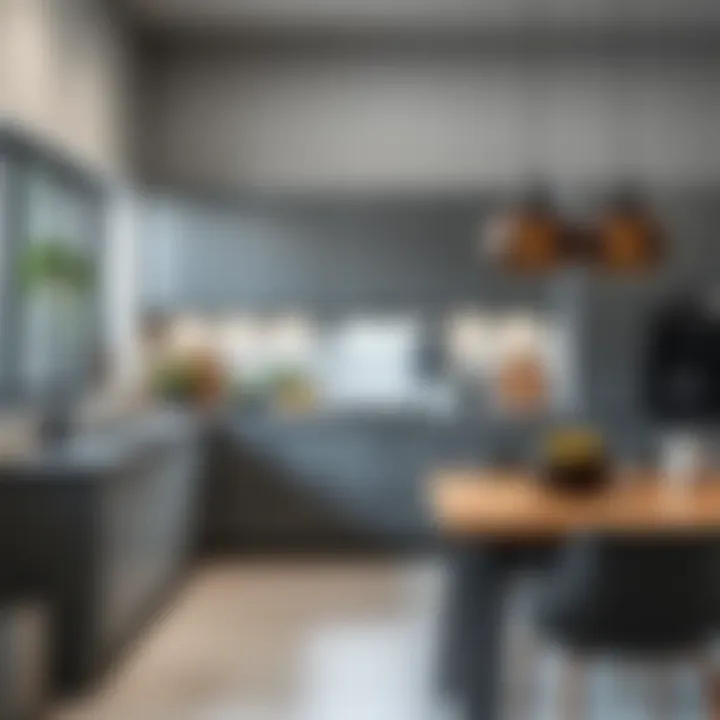 Modern kitchen showcasing moon dust gray cabinetry