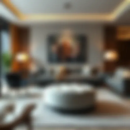 Elegant footstool in a modern living room