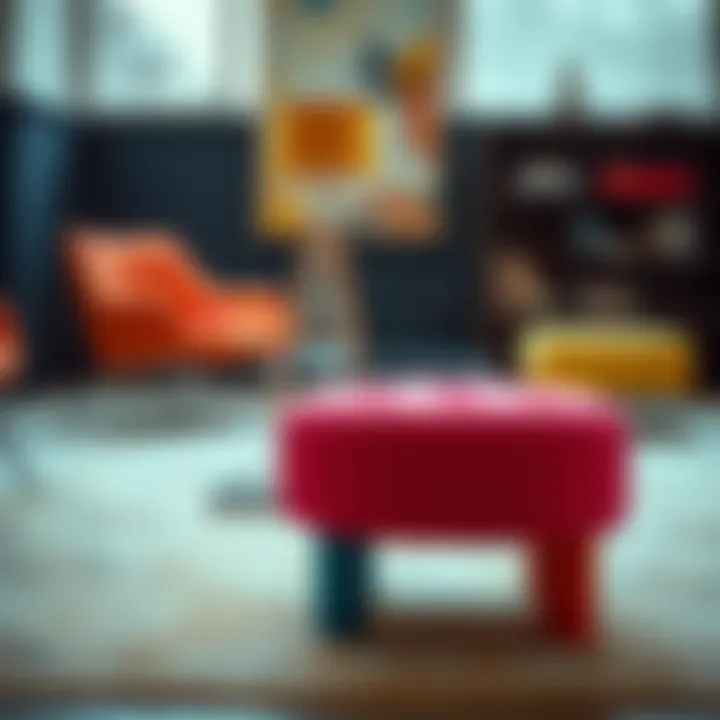 Vibrant Colored Stylish Footstool Stylish footstool with vibrant colors