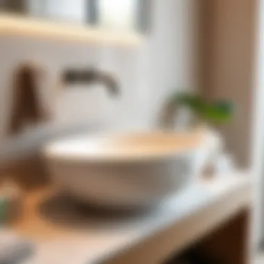 Close-up of the stylish features of a freestanding sink