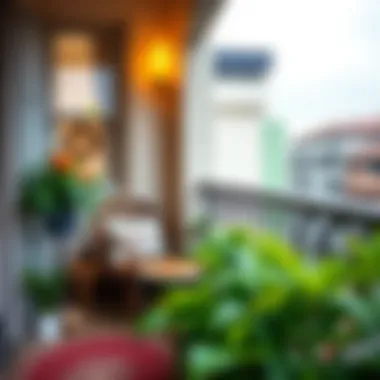 Cozy balcony with decorative elements