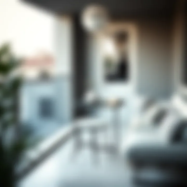 Minimalist balcony table with sleek design