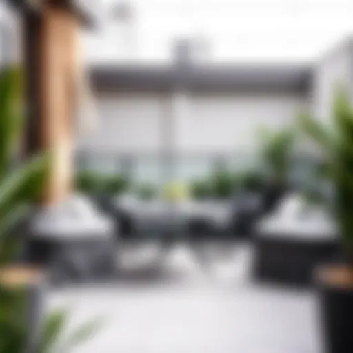 Elegant balcony table set in a modern outdoor space