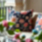 Elegant balcony cushion design with floral patterns