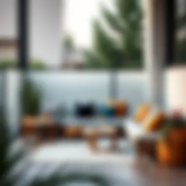 Modern minimalist balcony cushion arrangement