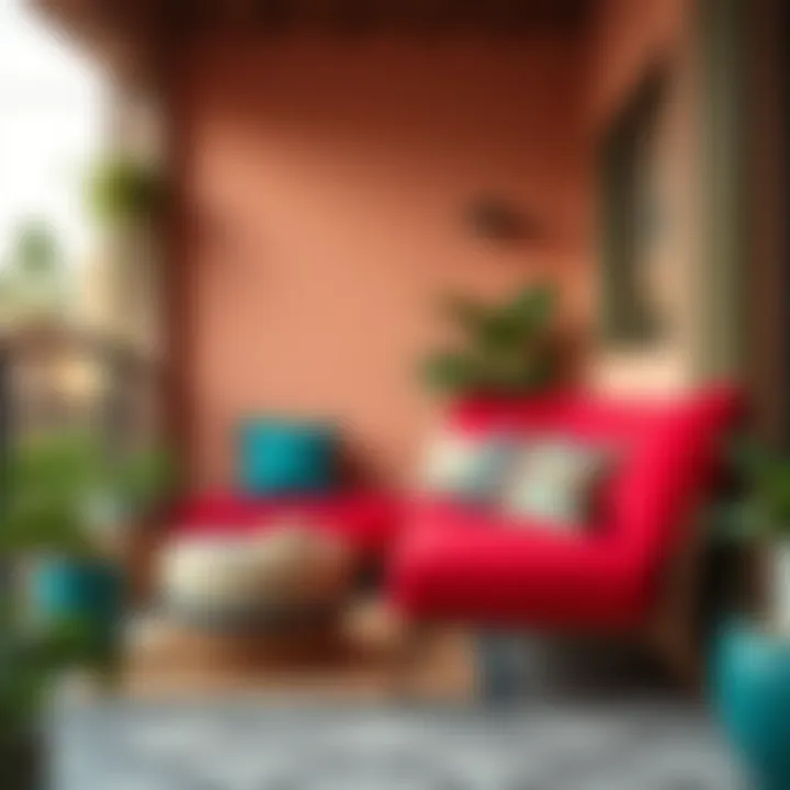 Vibrant color palette for balcony cushions