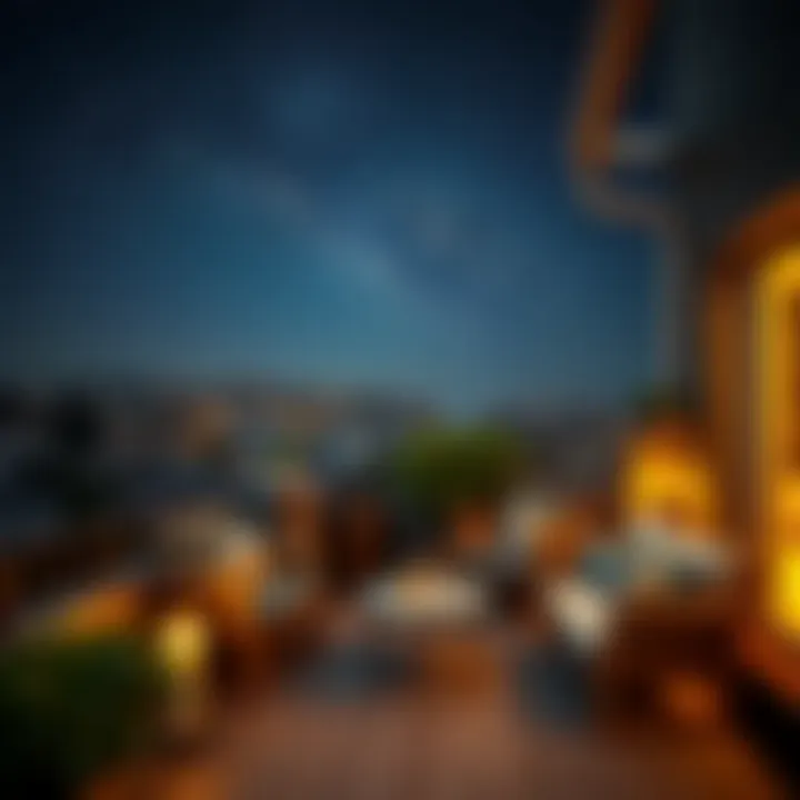 Celestial View from the Balcony A night sky filled with stars above a cozy balcony scene