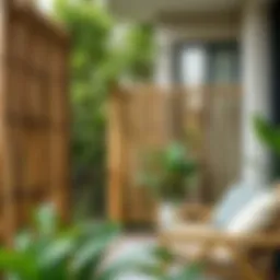 Elegant bamboo balcony fence providing privacy