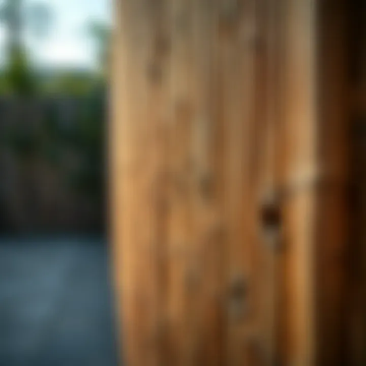 Close-up of bamboo fence texture and natural aesthetics