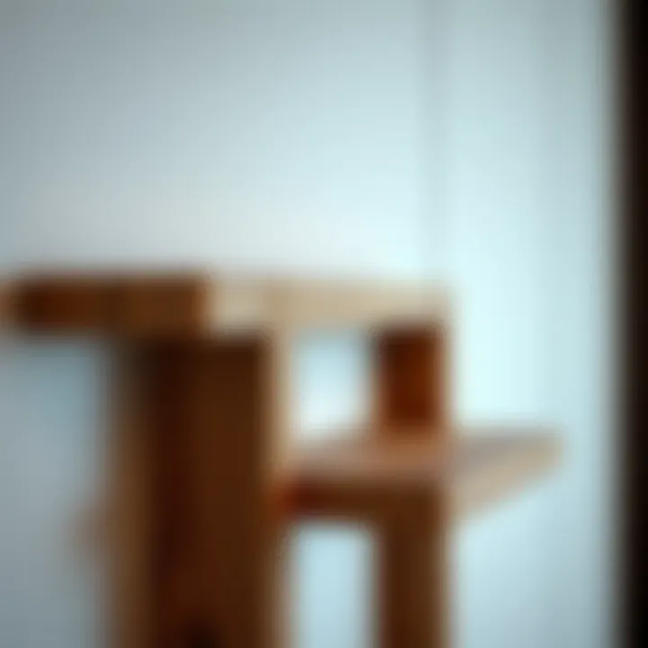 Close-up of adhesive shelf showcasing design and materials