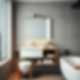 Stylish adhesive shelf in a modern bathroom setting