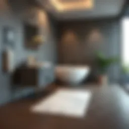 Elegant bathroom mat in a modern setting