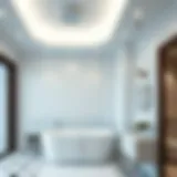 Elegant bathroom ceiling design with foam material