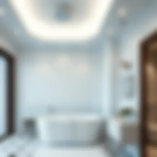 Elegant bathroom ceiling design with foam material