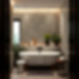 Elegant bathroom decor showcasing a blend of modern and classic elements