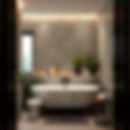 Elegant bathroom decor showcasing a blend of modern and classic elements