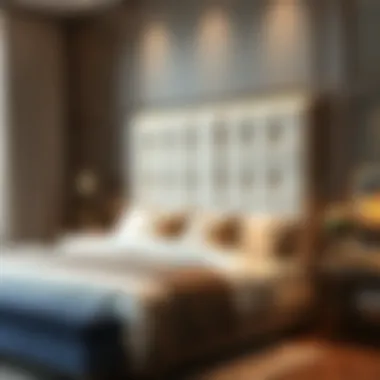 Luxurious fabric bed headboard complementing interior decor