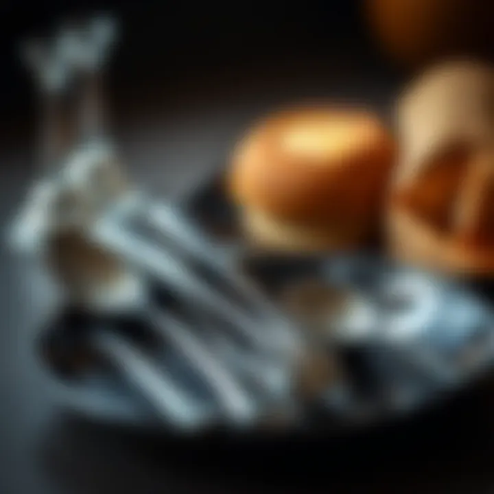 A beautifully designed stainless steel utensil set presenting aesthetic appeal