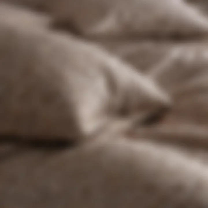 Close-up of fabric texture in bedding