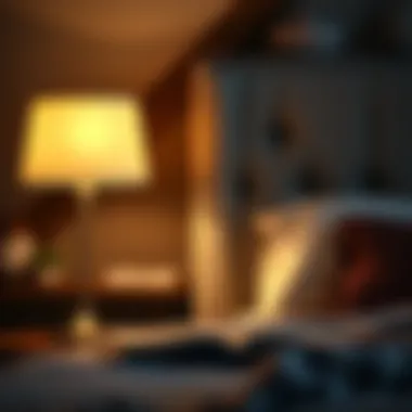 Elegant bedside reading lamp illuminating a cozy bedroom