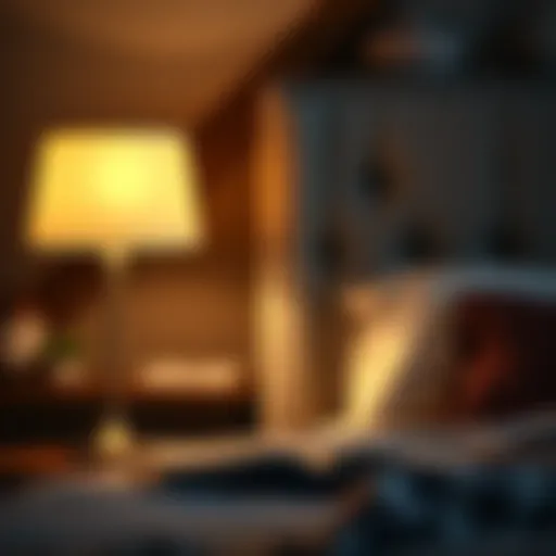 Elegant bedside reading lamp illuminating a cozy bedroom