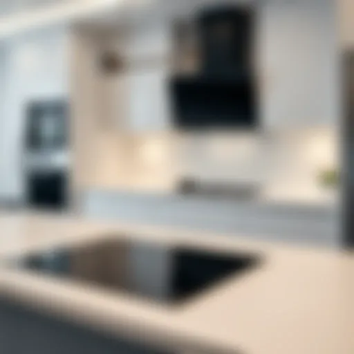 Elegant white glass cooktop integrating seamlessly into a modern kitchen design