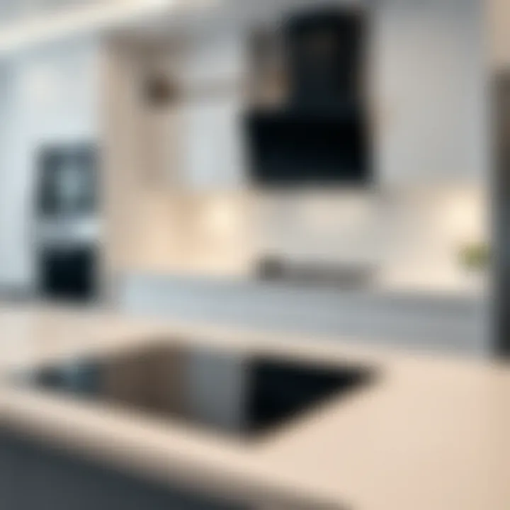 Elegant white glass cooktop integrating seamlessly into a modern kitchen design