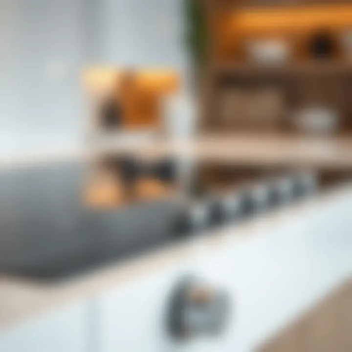 Close-up of a white glass cooktop displaying its sleek surface and controls