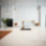 Elegant white marble kitchen countertop with modern design