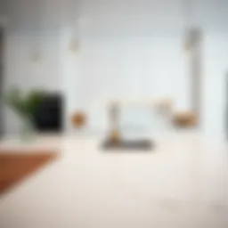 Elegant white marble kitchen countertop with modern design