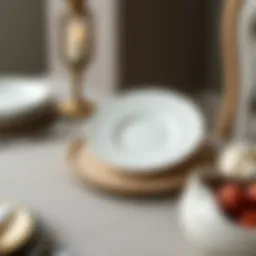 Elegant white serving plate with intricate design