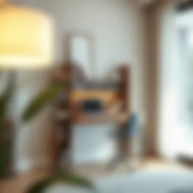 Contemporary bookshelf desk enhancing home decor