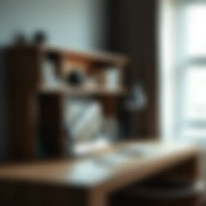 Stylish desk with integrated bookshelf