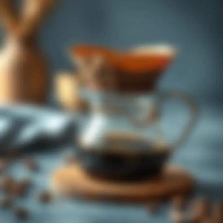 Brewing Coffee with Metal Filter Close-up of coffee brewed with metal filter