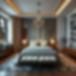 Luxurious spacious bedroom design with elegant decor